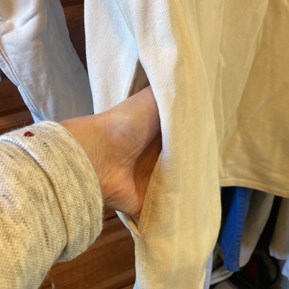 J. Crew University Terry Half-zip Sweatshirt Women Size Small Tan with Pockets - Picture 6 of 7